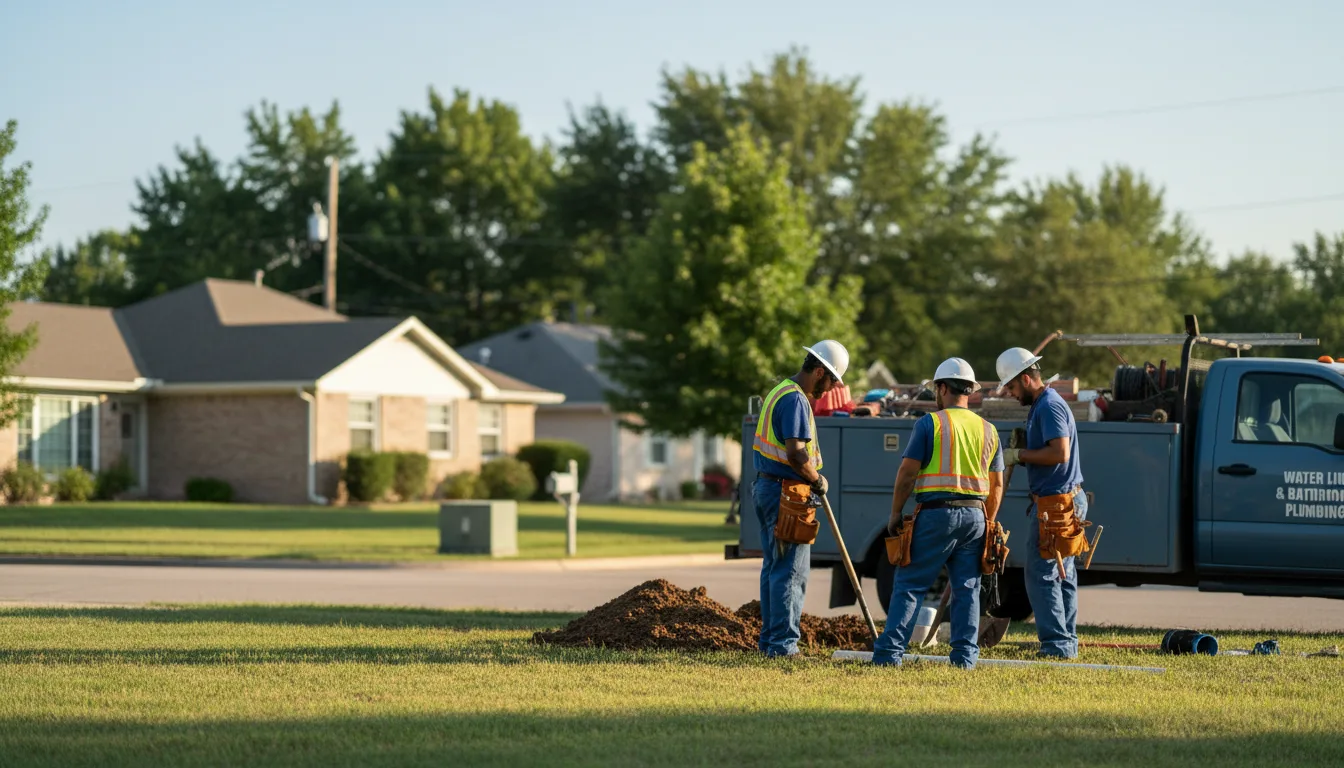Residential water line and bathroom plumbing service in Garber, OK
